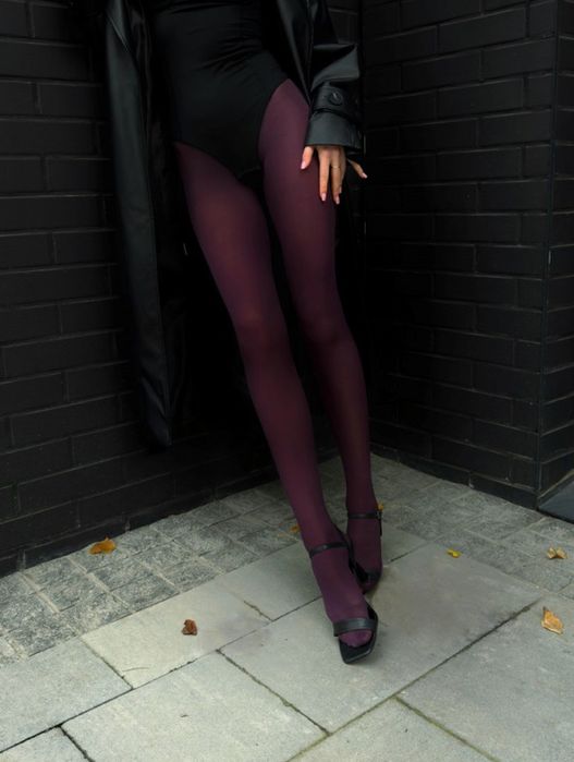 Кольорові колготки бургунді, шоколад, сірі. Акцент до образу