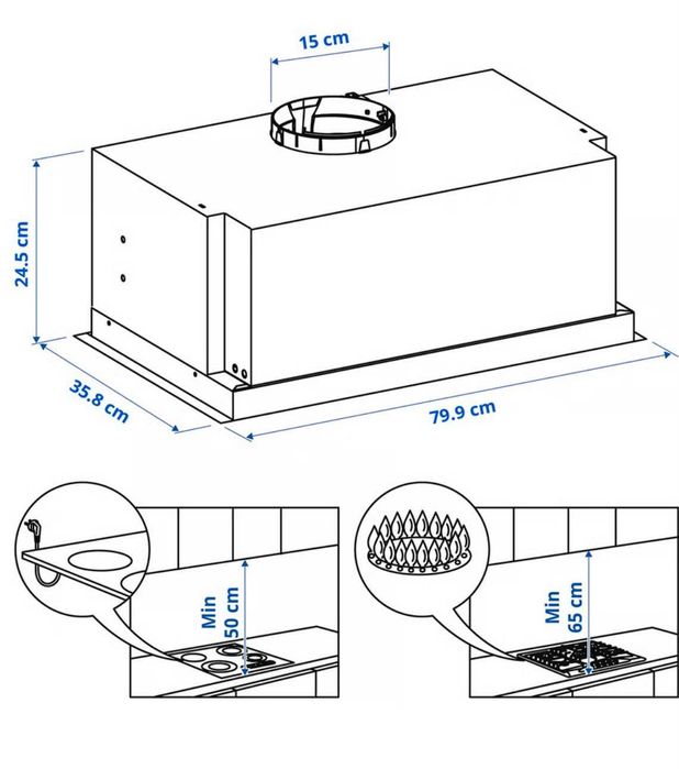 Exaustor IKEA Underverk 80cm novo