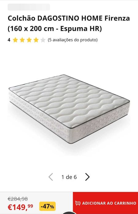 Colchão (160×200 cm)