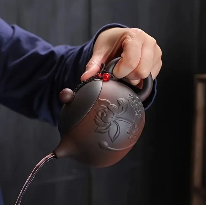 Глиняний чайник Сі Ши «Лотос» 300 мл для чайної церемонії, глиняный