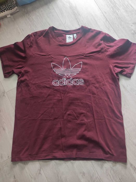 Adidas XL t shirt męski bordowy koszulka bluzka