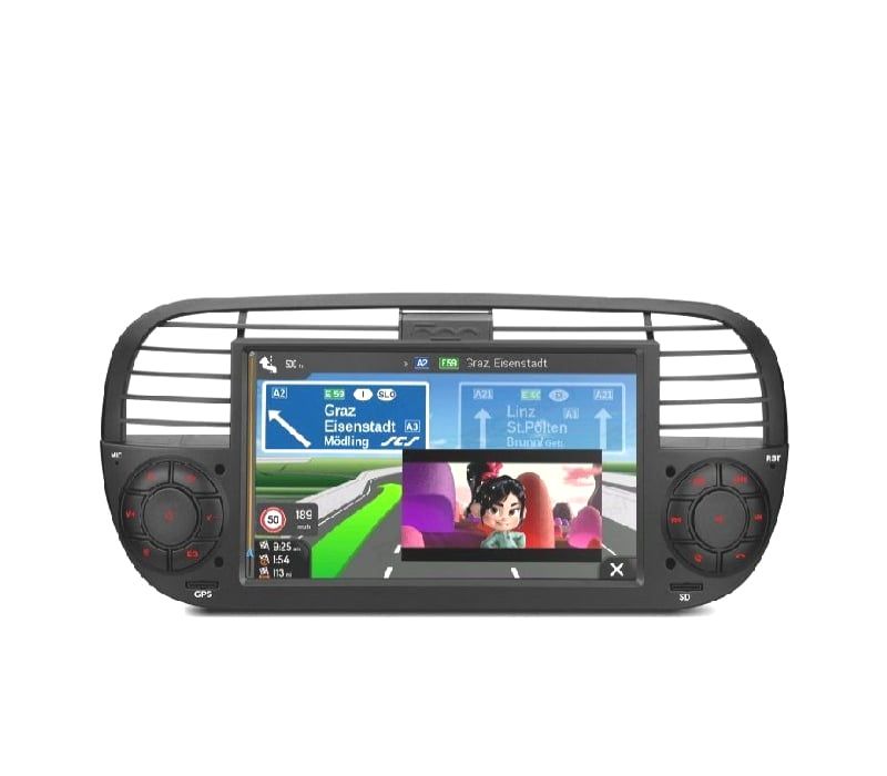 AUTO RÁDIO GPS ANDROID 12 PARA FIAT 500 07-15