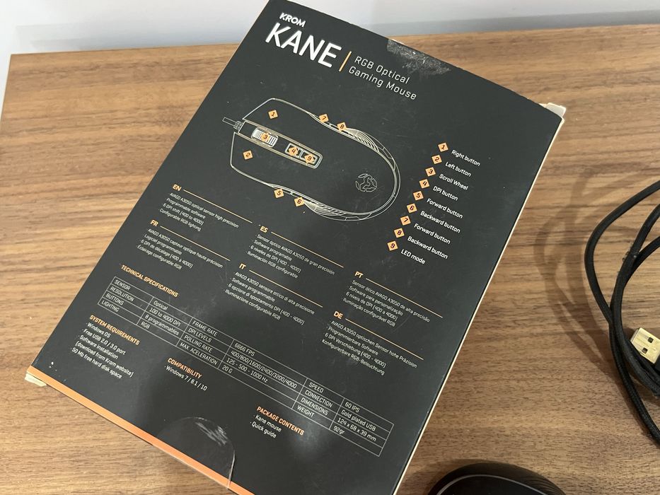 Rato gaming preto Kane krom RGB
