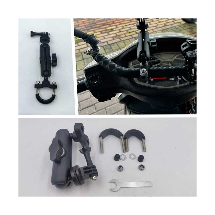 Suporte para GoPro/Insta360/DJI - Fixação guiador ou espelho de moto