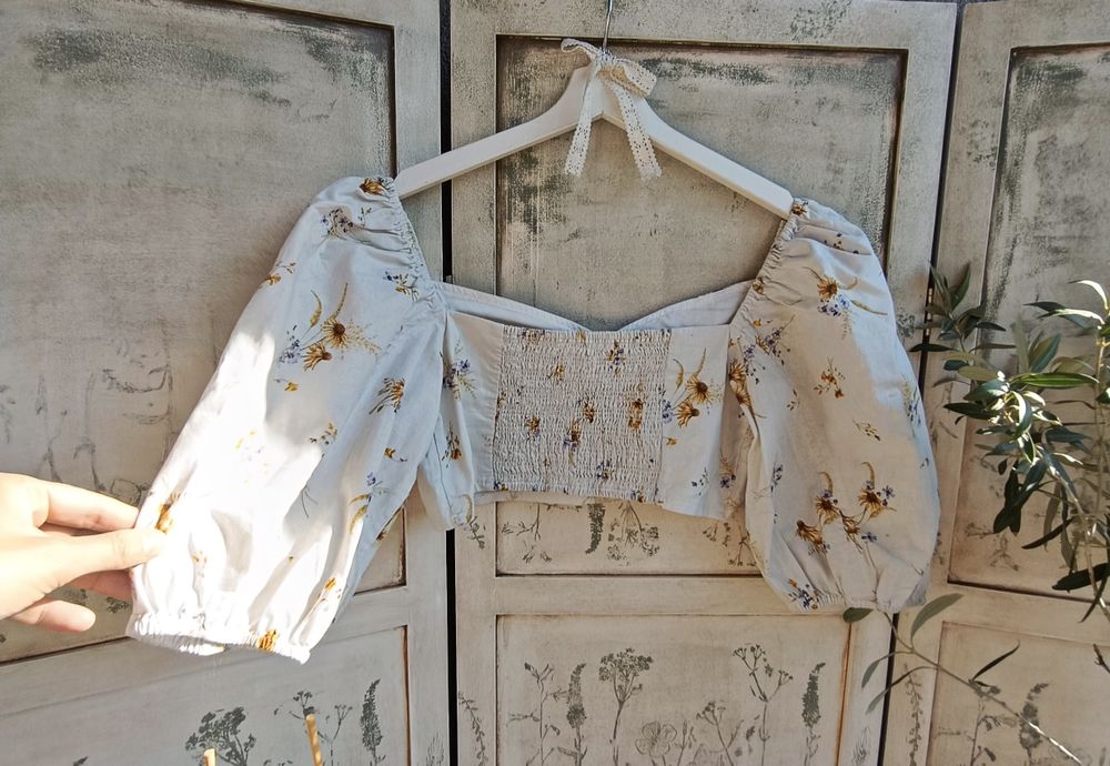Top biust 44x2 M linen len piękny kolor i wzór