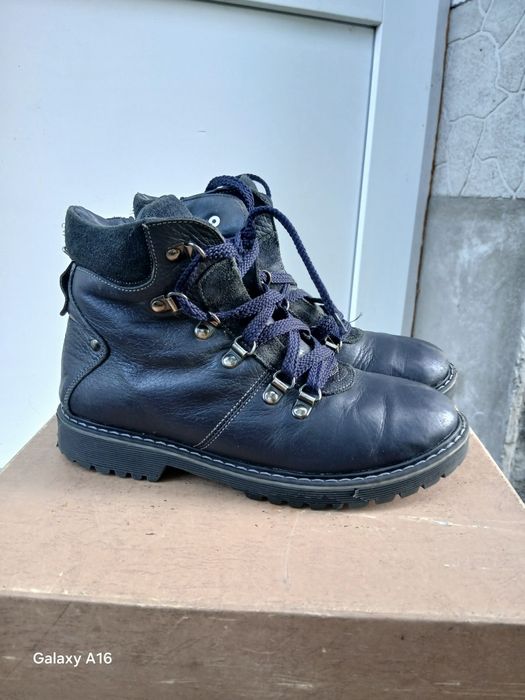 Шкіряні дитячі черевики ботінки з натуральним хутром всередині