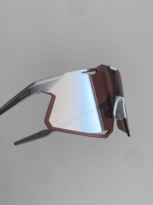 Óculos 100% HYPERCRAFT Matte Stone Grey c/ lente Crimson Silver Mirror