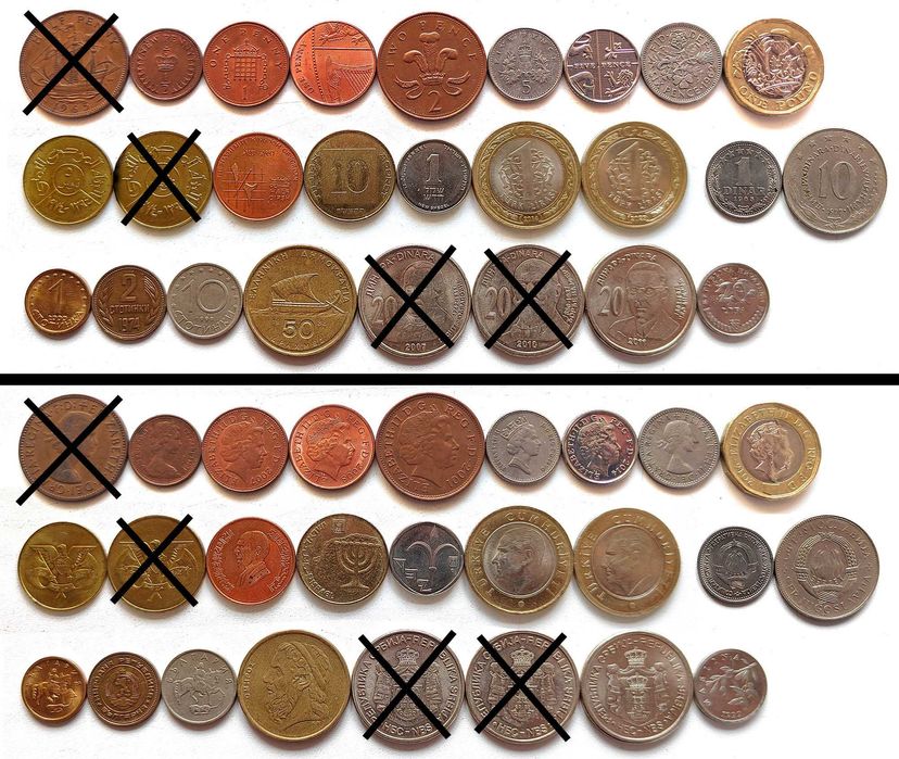 Монеты иностранные на выбор