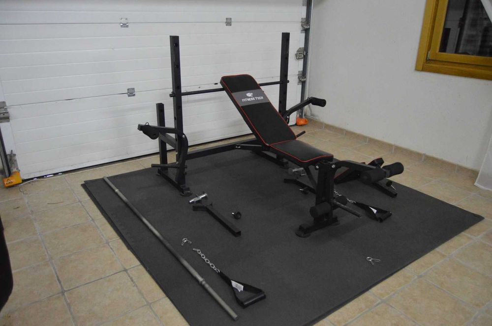 Banco de Musculação Multiestação Fitness Tech + Barra 10kg