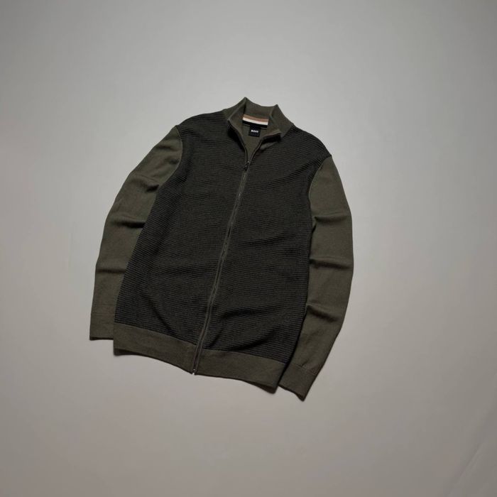 Sweter Hugo Boss Ladriano – wełna dziewicza Virgin Wool, Full-Zip Premium