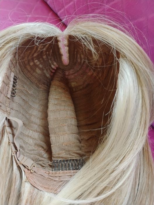 Peruka lace front jasny blond balejaż