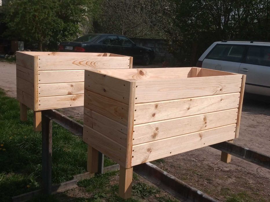 Skrzynie drewniane ogrodowe