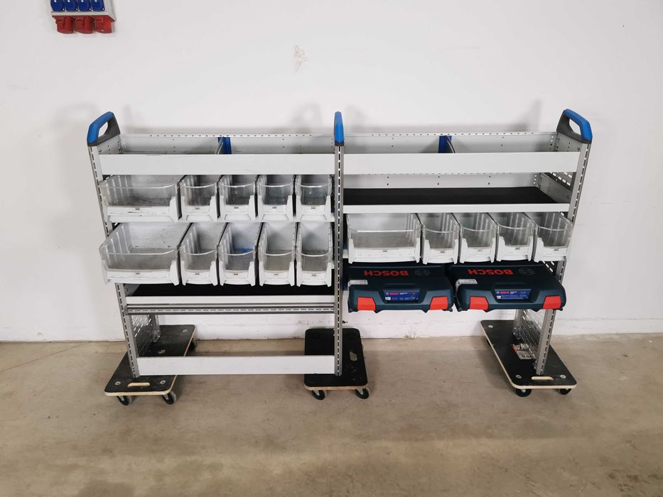 Regały do busa szafki półki zabudowa serwisowa warsztat ZESTAW SORTIMO