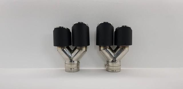 Ponteiras de Escape Look Akrapovic Duplas 18.50 cm