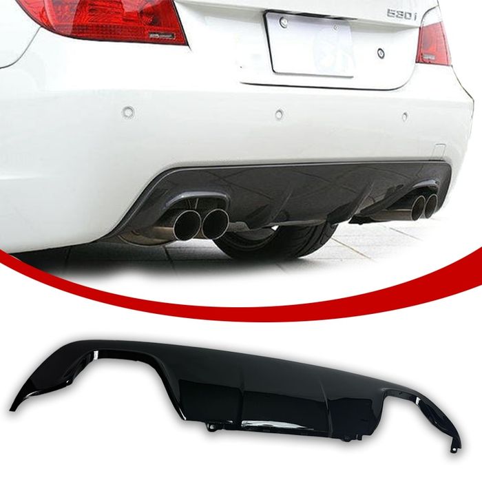 BMW E60 E61 Tylny Dyfuzor Zderzaka Spoiler 00--00 M-pak Czarny Połysk