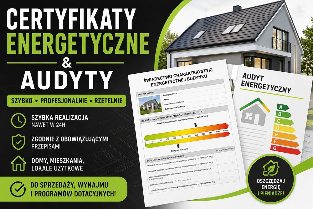Audyt,świadectwa Charakterystyki,certyfikat,kosztorys,Czyste powietrze