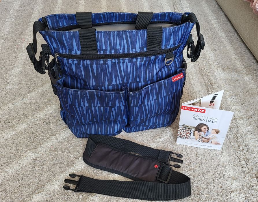 SKIP HOP Torba do wózka Duo Signature Blue Sketch jak NOWA