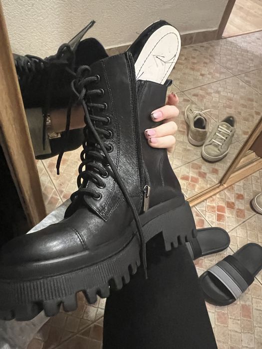 Зимові шкіряні черевики Stepter (37) нові, натуральна шкіра та шерсть