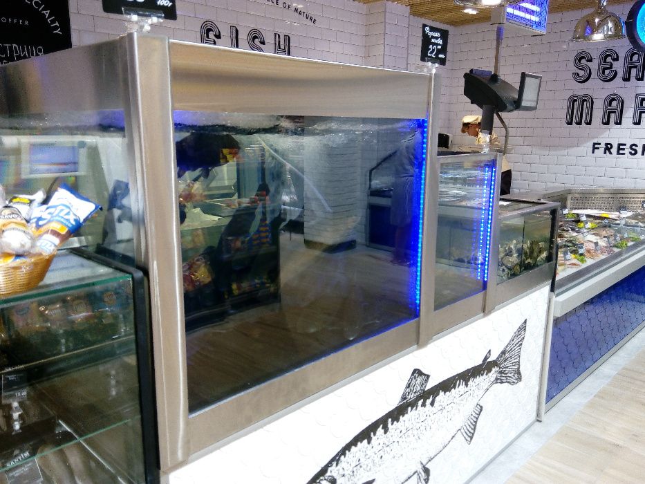Изготовление аквариумов для торговли живой рыбой, устрицами, омарами