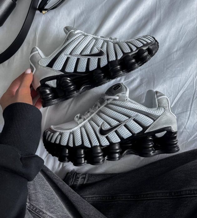 Жіночі  спортивні кросівки Shox tl White Black найк шокс білі з чорним