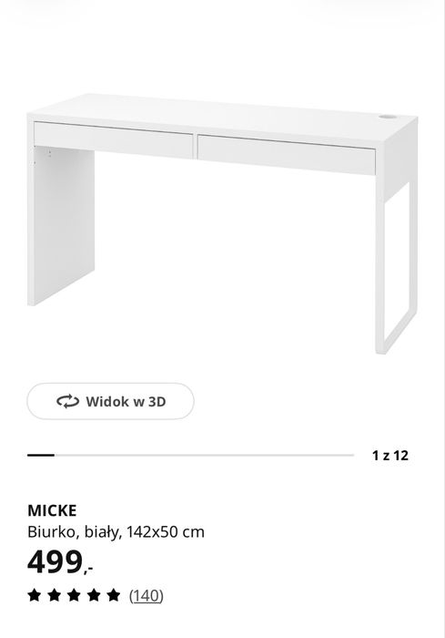 Białe biurko Micke IKEA