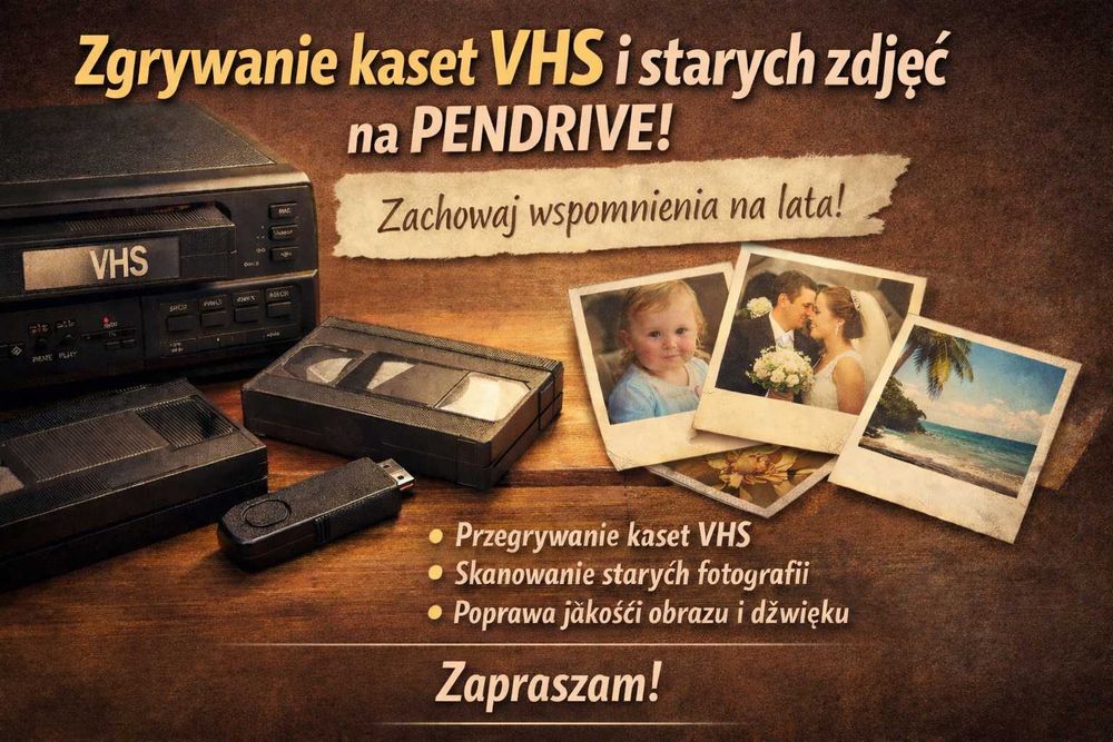 Zgrywanie digitalizacja kaset VHS / zdjęć  – Rybnik i okolice