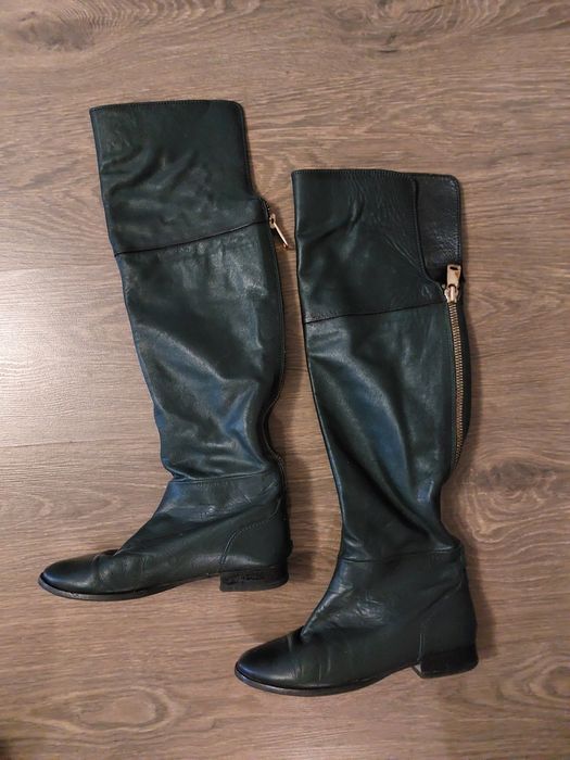 Сапоги кожанные,б/у.