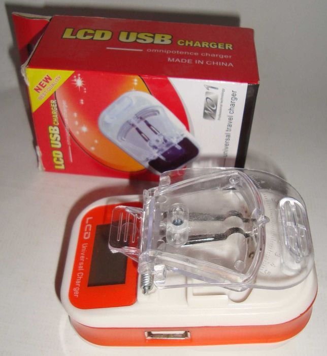 Универсальное зарядное устройство (жабка, лягушка) LCD USB