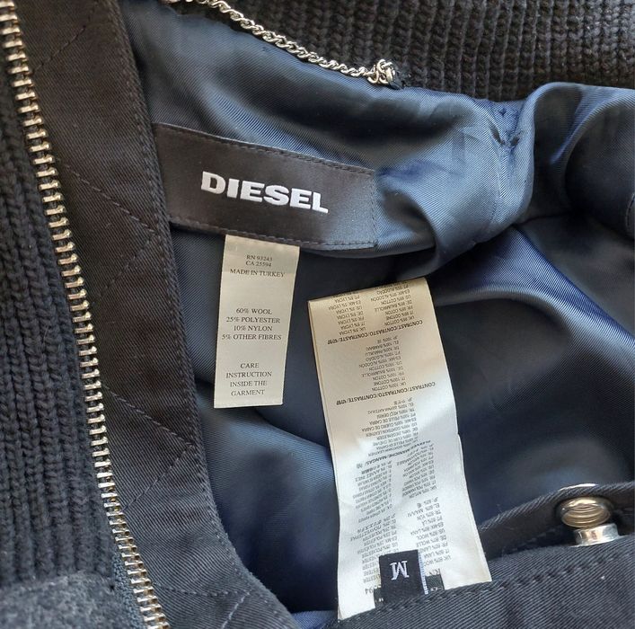 Diesel nowa kurtka męska skórzana/wełna r. M