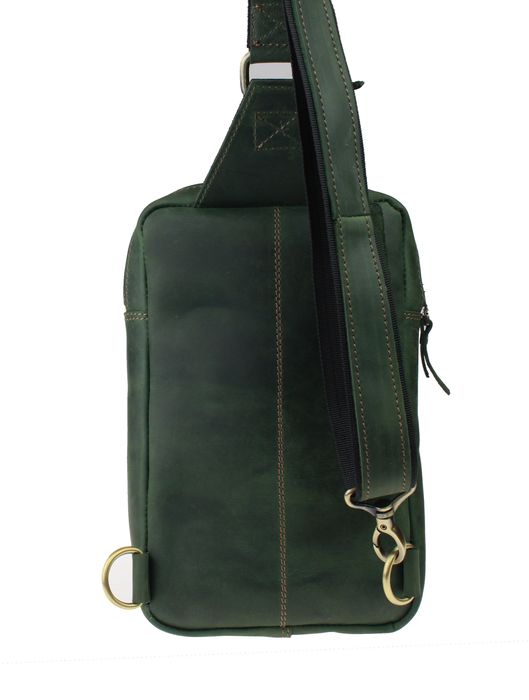 Сумка чоловіча слінг на плече бананка sms13-6(28) зелений