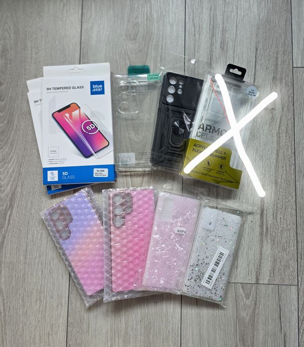 Etui, szkło Samsung s20fe, s21 ultra, s25 ultra Nowe