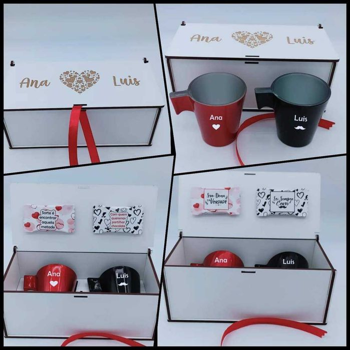 Caixa chávenas café personalizada
