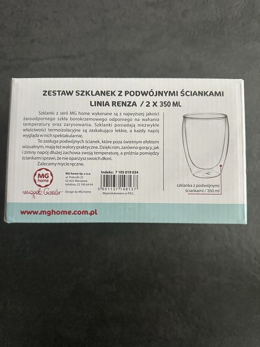 Nowe szklanki termiczne Magda Gessler 2x350ML Linia Renza