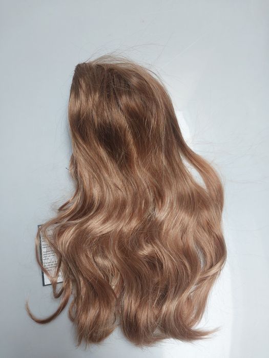 Nowa peruka Qnbiar miedziane i blond pasemka hak naturalne włosy