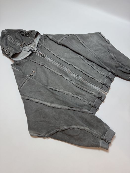 Thug Club Gladiator full zip up hoodie gray зіп худи cropped fit