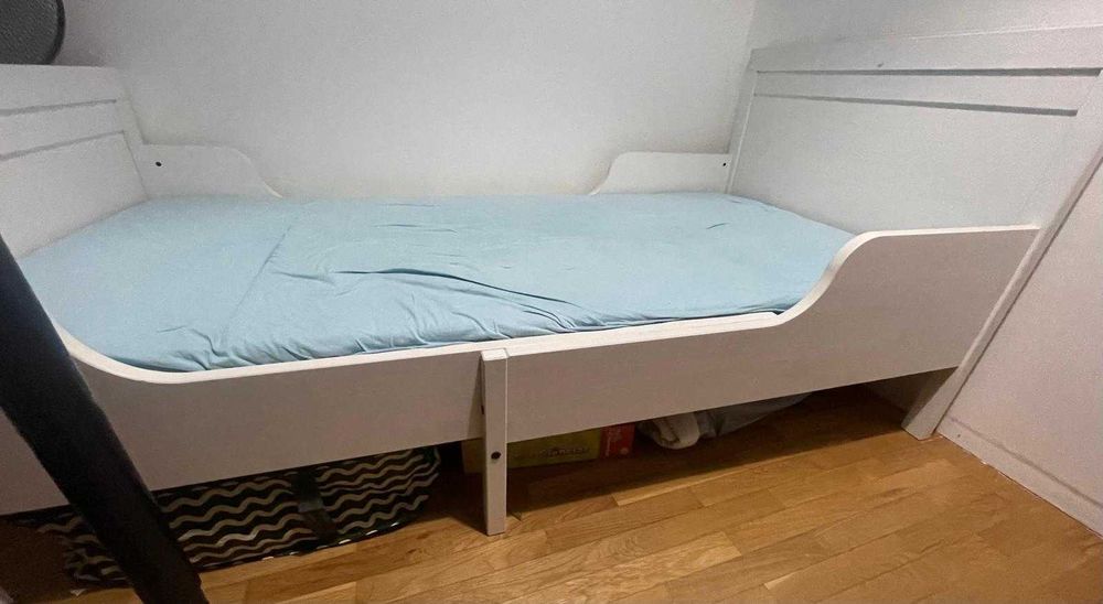 Cama infantil extensível/colchão de molas ensacadas - pouquíssimo uso