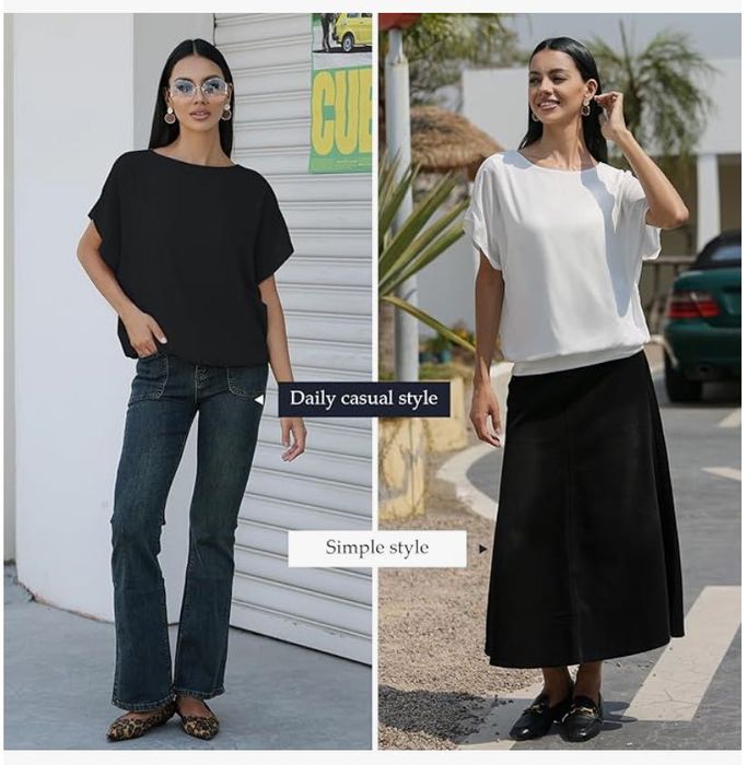 Bluzka damska typu nietoperz, szaro-błękitna, rozm. L, MGIZO