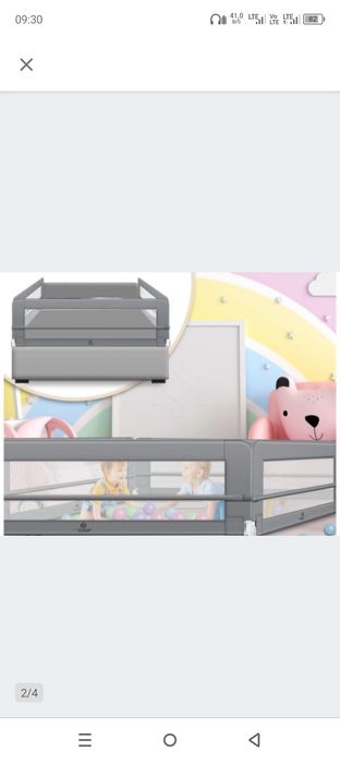 Bramka zabezpieczająca na łóżko 2 sztuki