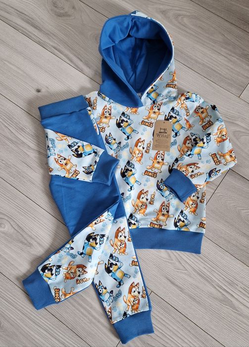 Bawełniany dres bluza i spodnie bluey i bingo rozm 110