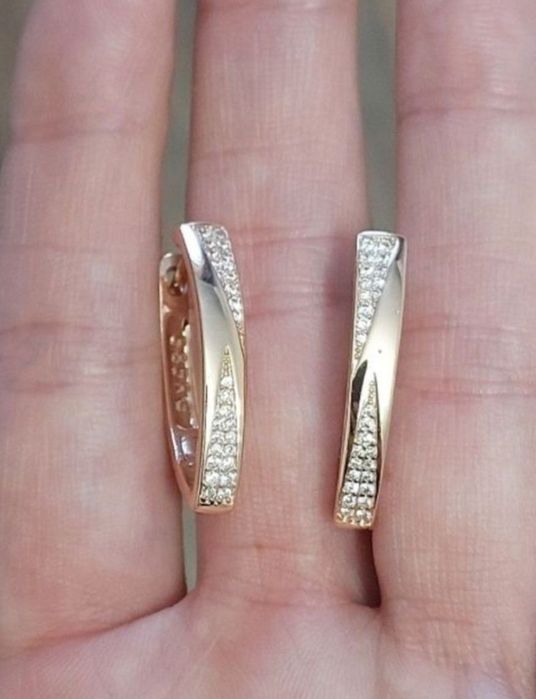 Kolczyki Różowe złoto 585