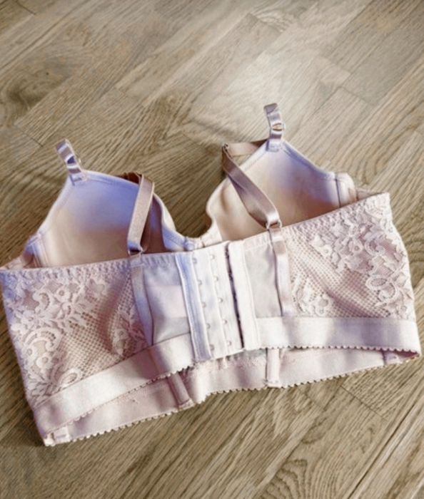 Hunkemöller - różowy przydymiony biustonosz gorsetowy - 80C