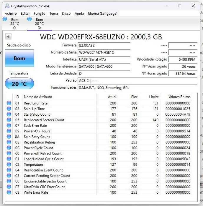 Disco Rígido 3.5" WD RED 2TB - NAS Hard Drive