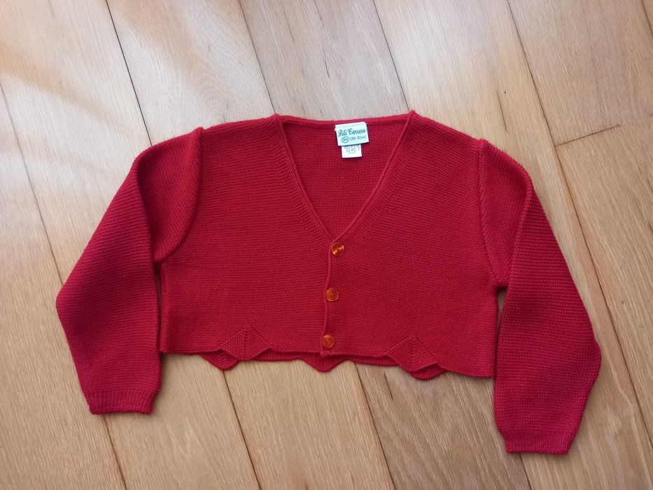 Casaco/bolero Pili Carrera, 24 meses, cor vermelho escuro.