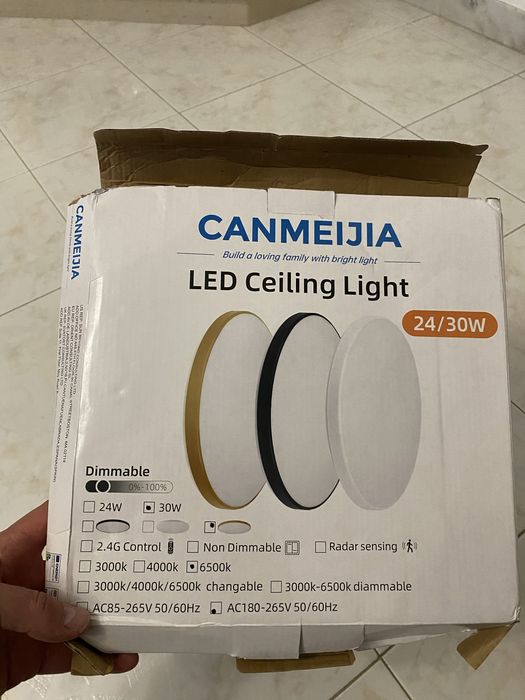 Dois Candeeiros de led com orla dourada 30 cm