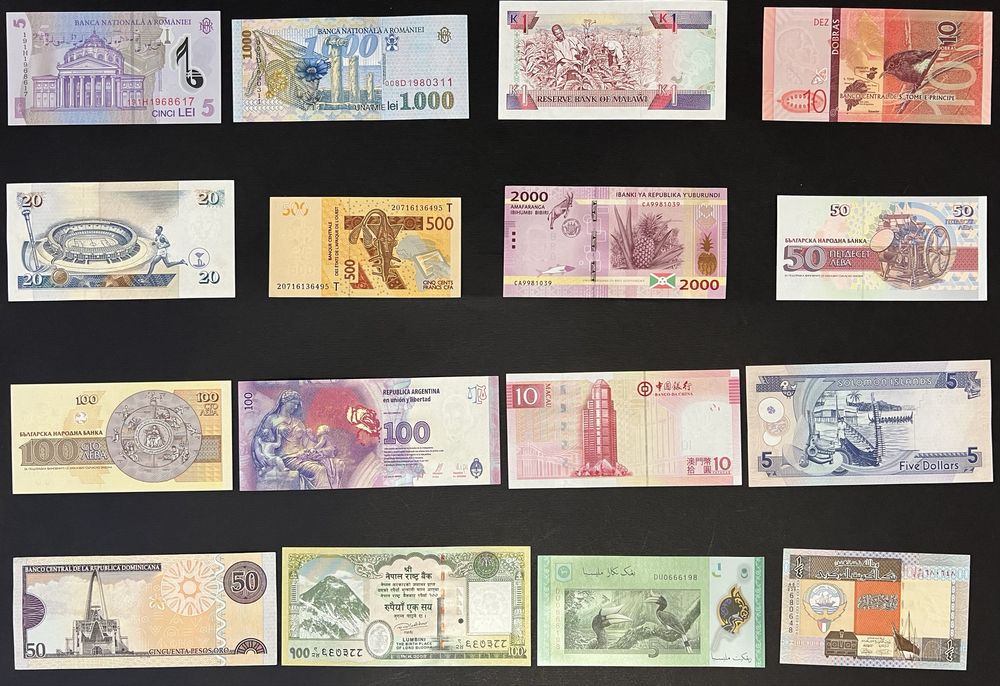 Банкноти купюри країн світу вартістю від 150 до 200 грн