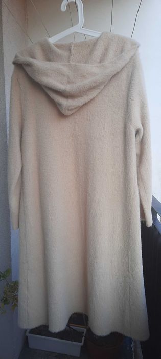 alpaka kardigan długi sweter roz.S/M