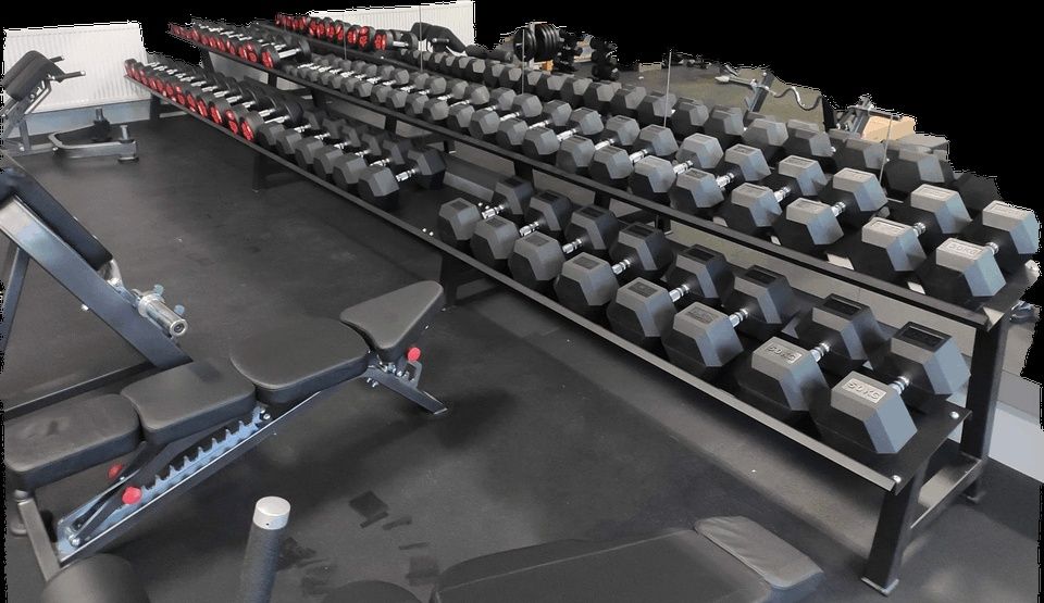Zestaw hantli Hex od 2.5 kg.do 50 kg.ze stojakiem