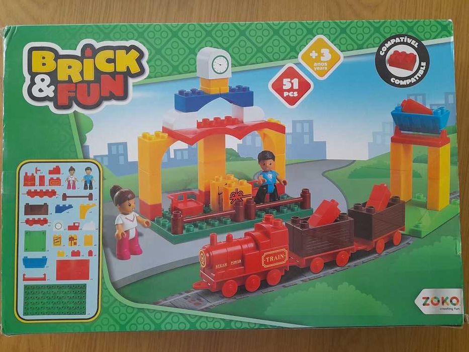 Lego (compatível) Brick & Fun – 3 Kits (Aeroporto, Polícia e Comboio)