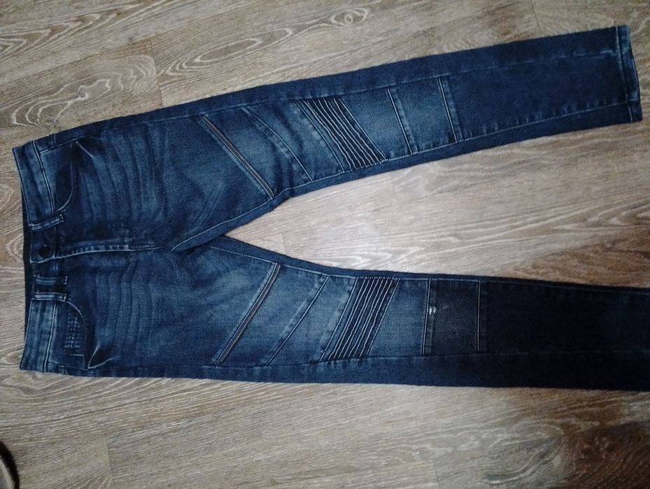 Мужские байкерские джинсы Reserved Denim Lab 28 / Джинсы с гармошкой