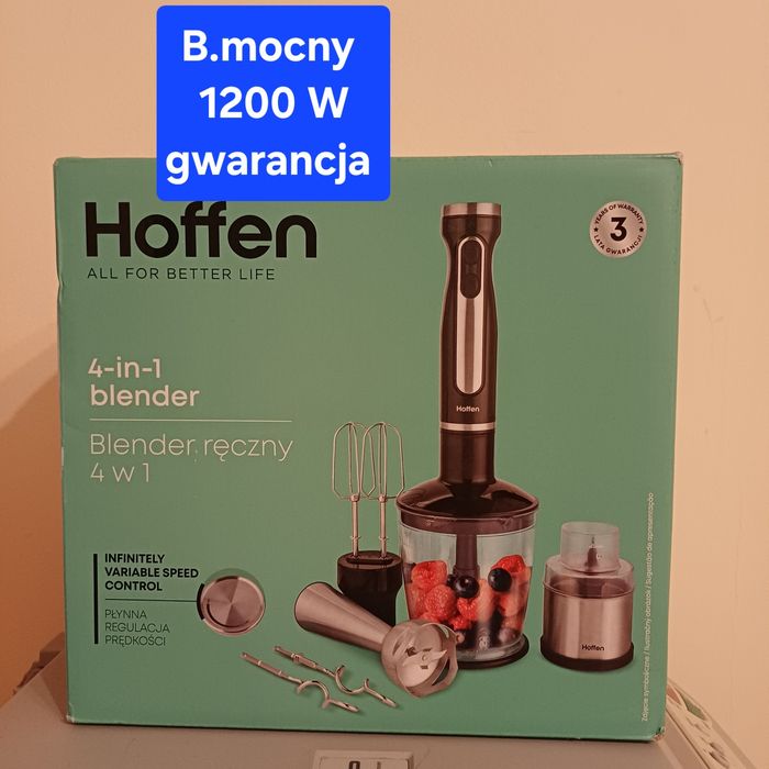 Blender ręczny 1200 W  NOWY b.mocny gwarancja Hoffen
